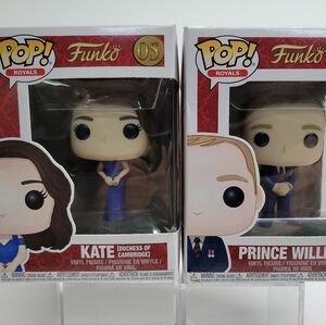 Funko Royals Kate and Prince William Figures - Blue and Black